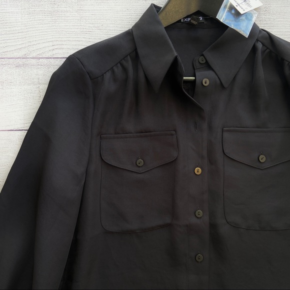 EXPRESS Ballon Sleeve Utility Shirt - Picture 3 of 10